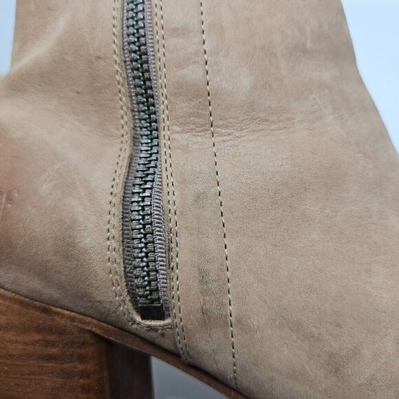 Frye Addie Double Zip Boots In Stone Tan Women’s Size 11 Leather Fall Winter - Picture 15 of 16